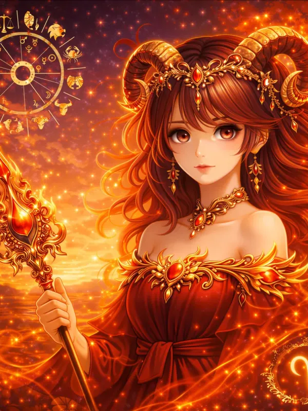 Aries in anime style