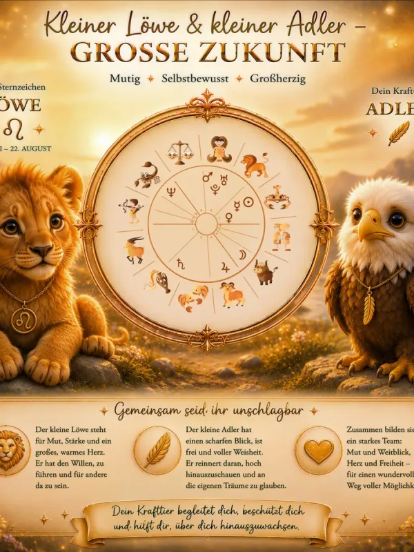 Leo with power animal, child